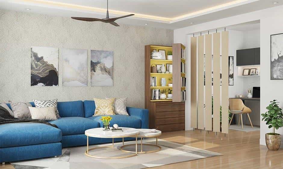 Building your dream home: modern living room by DRR Interiors Hyderabad